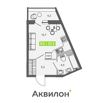 Санкт-Петербург, Чирикова улица, д.5стр1 Объявление Студия, 27.5м2, 5/13 эт