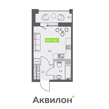 Санкт-Петербург, Головнина бульвар, д.4стр1 Объявление Студия, 24.1м2, 12/13 эт