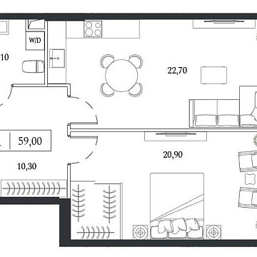 Москва, Андропова проспект, д.9/1к2 Объявление 2-к квартира, 59м2, 11/24 эт