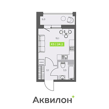 Санкт-Петербург, Головнина бульвар, д.4стр1 Объявление Студия, 24.2м2, 7/13 эт