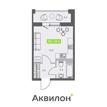 Санкт-Петербург, Головнина бульвар, д.4стр1 Объявление Студия, 25.9м2, 10/13 эт