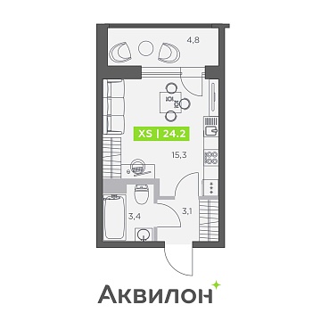 Санкт-Петербург, Головнина бульвар, д.4стр1 Объявление Студия, 24.2м2, 10/13 эт