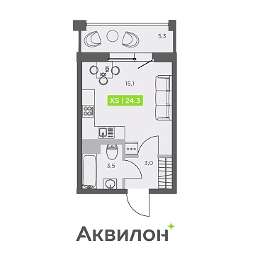 Санкт-Петербург, Головнина бульвар, д.4стр1 Объявление Студия, 24.3м2, 6/13 эт