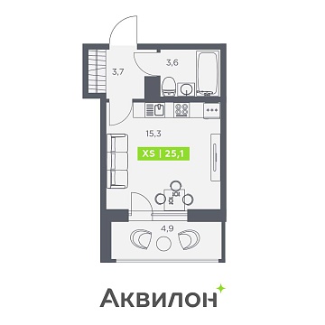 Санкт-Петербург, Головнина бульвар, д.4стр1 Объявление Студия, 25.1м2, 9/13 эт