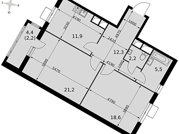 Объявление 2-к квартира, 74м2, 7/16 эт