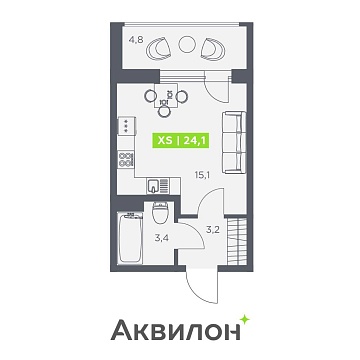 Санкт-Петербург, Головнина бульвар, д.4стр1 Объявление Студия, 24.1м2, 11/13 эт