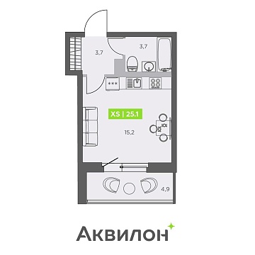 Санкт-Петербург, Головнина бульвар, д.4стр1 Объявление Студия, 25.1м2, 10/13 эт