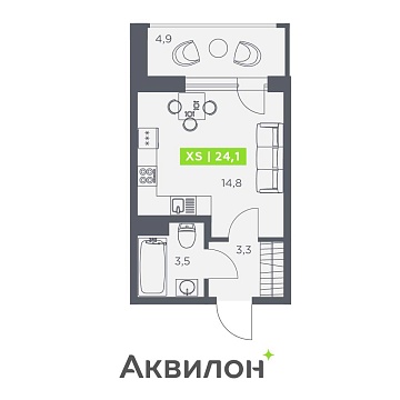 Санкт-Петербург, Головнина бульвар, д.4стр1 Объявление Студия, 24.1м2, 13/13 эт