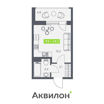 Санкт-Петербург, Головнина бульвар, д.4стр1 Объявление Студия, 24.1м2, 13/13 эт