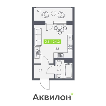 Санкт-Петербург, Головнина бульвар, д.4стр1 Объявление Студия, 24.2м2, 7/13 эт
