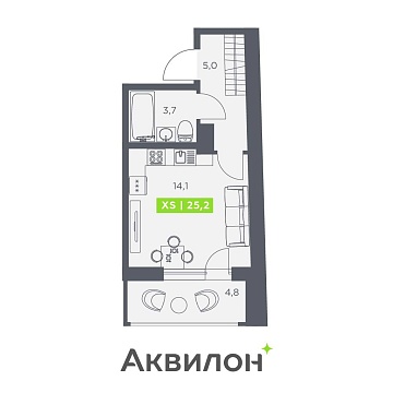 Санкт-Петербург, Головнина бульвар, д.4стр1 Объявление Студия, 25.2м2, 13/13 эт