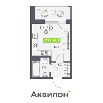 Санкт-Петербург, Головнина бульвар, д.4стр1 Объявление Студия, 24.2м2, 11/13 эт