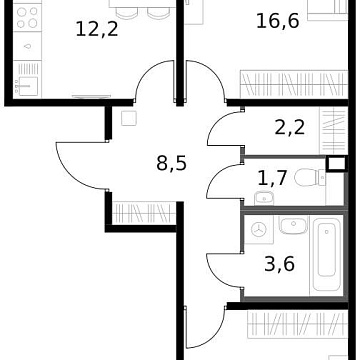 Объявление 2-к квартира, 59.6м2, 8/14 эт