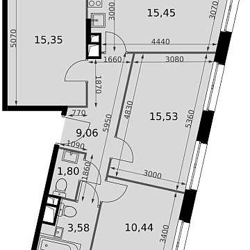 Объявление 3-к квартира, 71.21м2, 13/15 эт