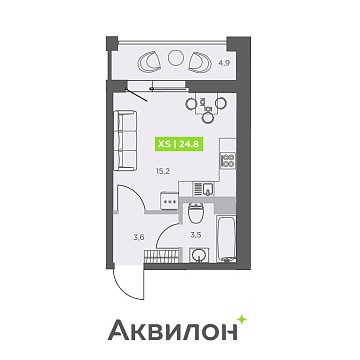Объявление Студия, 24.8м2, 9/13 эт