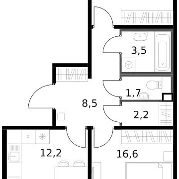 Объявление 2-к квартира, 59.4м2, 12/13 эт