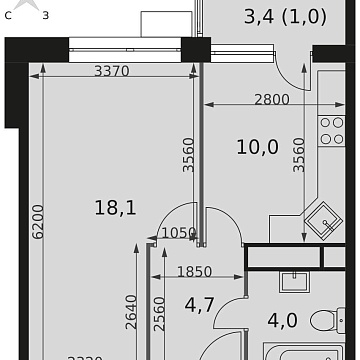 Объявление 1-к квартира, 37.8м2, 16/21 эт