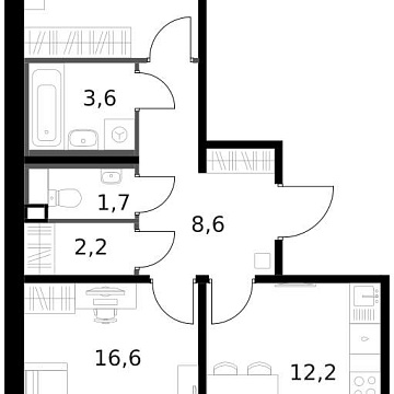 Объявление 2-к квартира, 59.4м2, 5/14 эт
