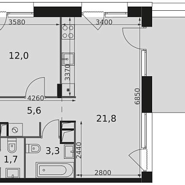 Объявление 3-к квартира, 72.8м2, 13/17 эт